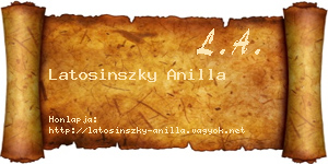 Latosinszky Anilla névjegykártya